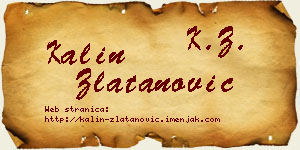 Kalin Zlatanović vizit kartica